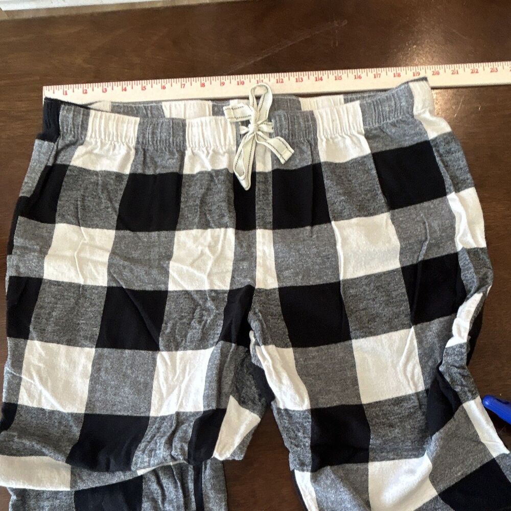 OldNavy Women’s XL Black White Gray Plaid FlannelPajamaPants DrawstringWaist0129